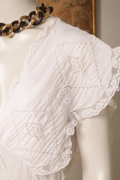 Vestido vintage anos 60 bordado P - Antonieta Brechó