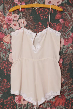 Macaquinho vintage de seda P/M - Antonieta Brechó