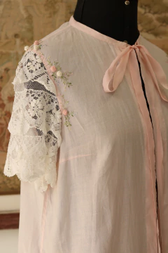 Sobreposição vintage de linho P/M - Antonieta Brechó