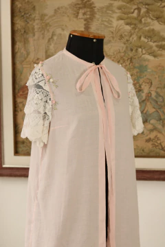 Sobreposição vintage de linho P/M