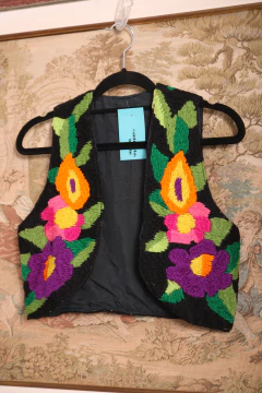 Colete vintage bordado P