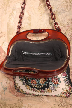 Bolsa anos 70 de tapeçaria