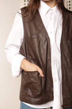 Colete vintage couro legitimo M/G na internet