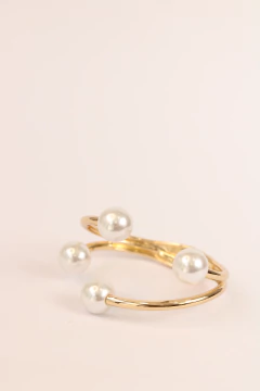 Bracelte de metal com pérola - loja online