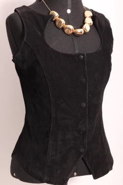 Blusa vintage couro P - comprar online