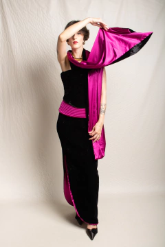 Top e echarpe vintage de veludo P