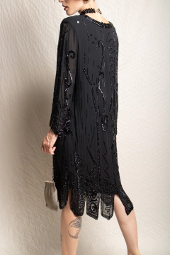 Vestido seda bordado P/M - comprar online