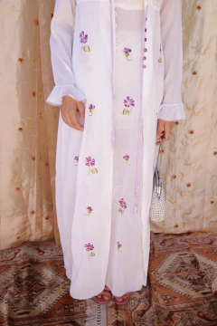 Conjunto de camisola e penhoar vintage P - Antonieta Brechó