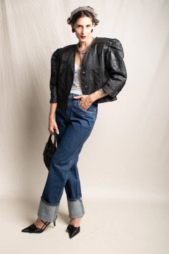 Jaqueta couro anos 80 P/M na internet