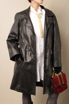 Casaco vintage italiano de couro legitimo P/M - comprar online