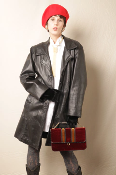 Casaco vintage italiano de couro legitimo P/M na internet