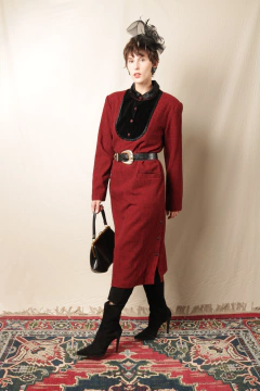 Vestido italiano vintage de lã M