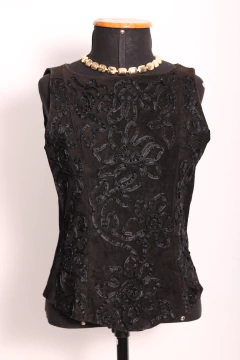 Blusa vintage de couro P/M na internet