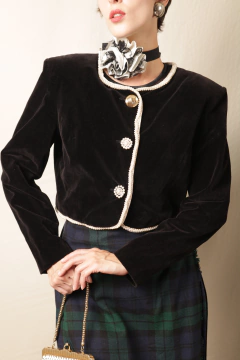 Casaqueto vintage veludo P/M - Antonieta Brechó