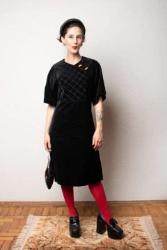 Vestido anos 70 P/M - Antonieta Brechó