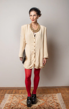 Blazer vintage E&CADA de seda P/M - comprar online