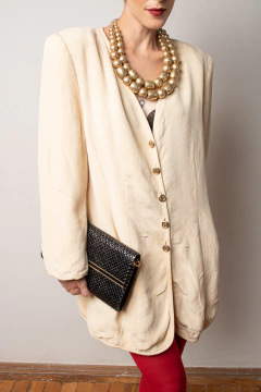 Blazer vintage E&CADA de seda P/M