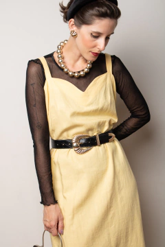 Vestido vintage de linho M/G na internet