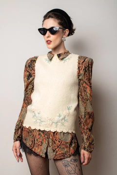 Blusa vintage de lã cashmere P - comprar online