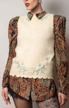 Blusa vintage de lã cashmere P