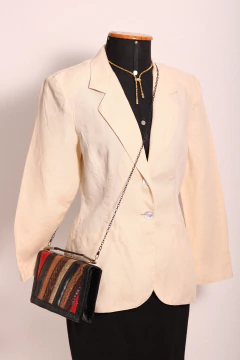 Blazer linho Braspérola vintage P - Antonieta Brechó