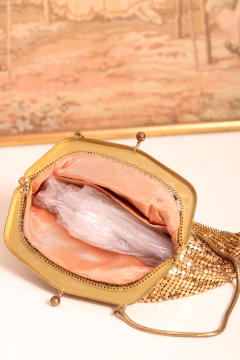 Bolsa anos 60 malha metalica - Antonieta Brechó