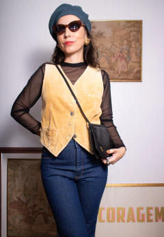 Colete vintage veludo P/M - loja online