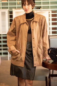 Jaqueta vintage de couro anos 80 P/M