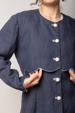 Casaqueto puro linho P/M - Antonieta Brechó