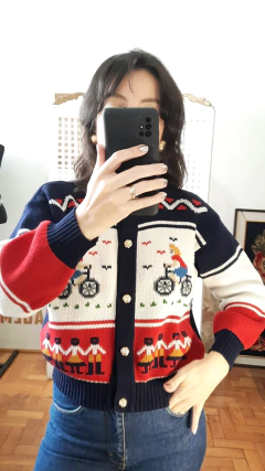 Cardigan vintage de lã P - comprar online