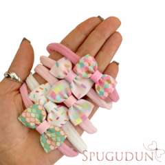 Laço Mini Gravatinha estampado (Unidade)
