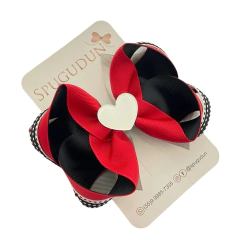 Laço Boutique com coração e detalhe pespontado (Unidade) - Spugudun