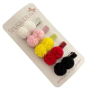 Kit Hair clips pompom com brilho