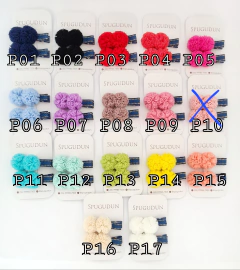 Imagem do (Parzinho) Pompom de malha Jeans escuro