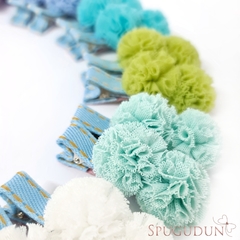 (Parzinho) Pompom de malha Jeans claro na internet
