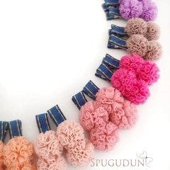 (Parzinho) Pompom de malha Jeans escuro - comprar online