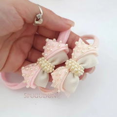 Laço borboleta RN cravejado de pérolas (Unidade)