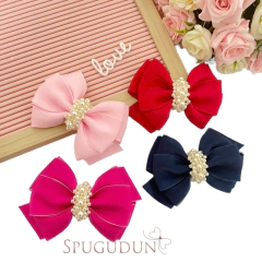 Laço Manuela Gorgurão e organza com chuva de pérolas (Unidade) na internet