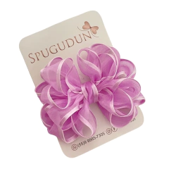 Laço Bibiana orgaza com borda de cetim (Unidade)