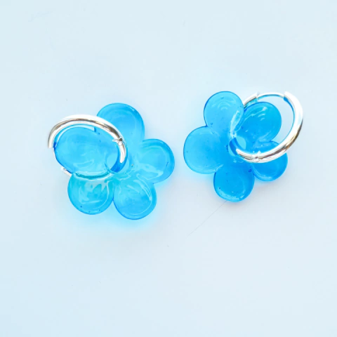 AROS FLORES TURQUESA TRANSLUCIDO