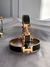 Pulsera H 12 mm negra acero baño oro 18k