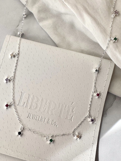 Gargantilla estrellas multicolor 42+3cm