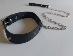 Collar de cuero con puas - comprar online