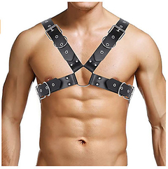 PECHERA CRUZADA HOMBRE DE CUERO