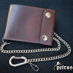 Billetera de Cuero Biker clasica con broches