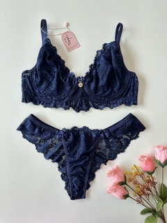 Conjunto Valentina Azul Marinho (sem bojo)