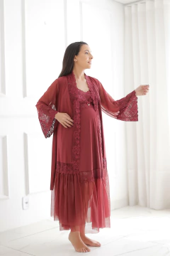 COMBO CAMISOLA AMAMENTAÇÃO LONGA + HOBBY MARSALA - comprar online