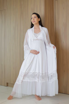 COMBO CAMISOLA AMAMENTAÇÃO LONGA + HOBBY BRANCO na internet