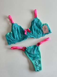 CONJUNTO LIZ VERDE C/ ROSA