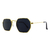 Óculos de Sol Octagonal Dourado e Preto